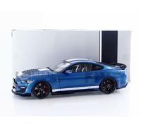 Voiture miniature de collection - IXO - Ford Mustang Shelby GT500 2022 - Échelle 1/18 - Bleu métal - Modèle monté