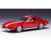 IXO 1/43 CHEVROLET CORVETTE STINGRAY 1963 ROUGE/BLANC MODÈLE STATIQUE DIECAST