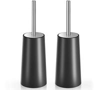 IXO Lot de 2 brosses de Toilette et Support en Acier Inoxydable 304 avec Long Manche en Acier Inoxydable 304, Brosse de Cuvette de Toilette pour Salle de Bain, Toilettes, Ergonomique, élégante,