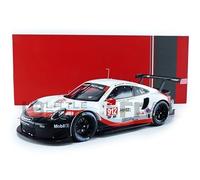 Voiture Miniature de Collection - IXO 1/18 - PORSCHE 911 (991) RSR - Daytona 2018 - Blanc / Noir / Rouge