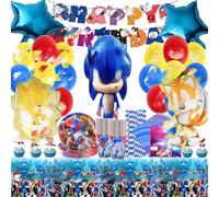 IXOKEV 129 Pièces Kit Decoration Anniversaire pour 20 Personnes, Décorations de Fête D'anniversaire, Vaisselle de fête, Décoration Anniversaire Garçon pour Ballons Assiettes Serviettes Cupcake Toppers