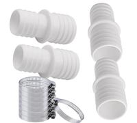 IXOKEV 4 Pcs Raccords de Tuyau de 32 mm, Adaptateur Tuyau Piscine 32 a 38, Adaptateur Tuyau Arrosage, 8 Pcs Serrage universels en Acier Inoxydable, Adaptateurs de Tuyau - Double Embout de Tuyau