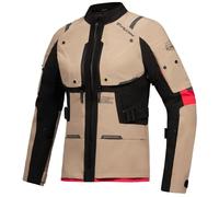 Ixon M-Skeid Veste textile imperméable à l’eau pour dames de moto, rouge-beige, taille XL pour femmes