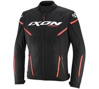 Ixon Striker 2 Veste textile de moto imperméable, noir-blanc-rouge, taille M pour homme