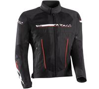 Ixon T-Rex Veste textile de moto, noir-blanc-rouge, taille 3XL pour homme