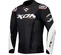 Ixon Vortex 3 Veste en cuir de moto, noir-blanc, taille L pour homme