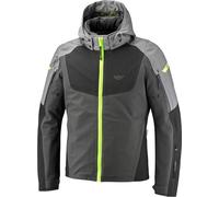Ixon Burning Veste textile de moto imperméable, Gris/Noir/Jaune, Taille 4XL