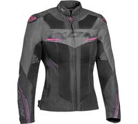 Ixon Draco Veste textile de moto dames, Noir/Gris/Rose, Taille XS
