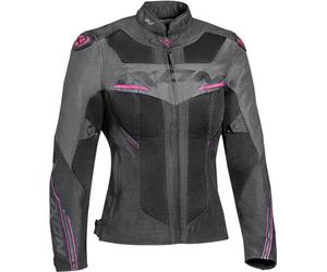 Ixon Draco Veste textile de moto dames, Noir/Gris/Rose, Taille XS
