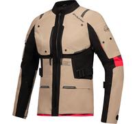 Ixon M-Skeid Veste textile imperméable à l’eau pour dames de moto, Sable/Rouge, Taille L