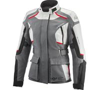 Ixon Midgard Veste textile imperméable à l’eau pour dames de moto, Noir/Gris/Rouge, Taille 3XL