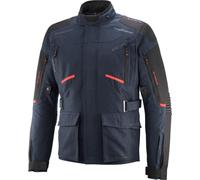 Ixon Midgard Veste textile imperméable à l’eau pour moto, Bleu marine/rouge, Taille S
