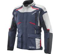 Ixon Midgard Veste textile imperméable à l’eau pour moto, noir/gris/bleu, Taille M