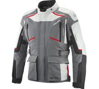 Ixon Midgard Veste textile imperméable à l’eau pour moto, Noir/Gris/Rouge, Taille M