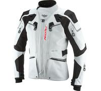 Ixon Odin Veste textile de moto imperméable, Noir/Blanc/Gris, Taille M