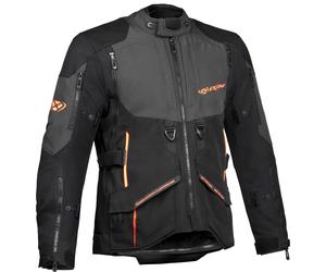 Ixon Ragnar Veste textile moto, noir-gris-orange, taille S pour homme