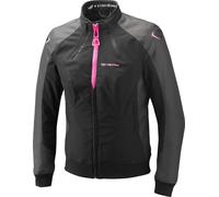 Ixon Siwa imperméable dames moto textile veste, Noir/Gris/Rose, Taille XL