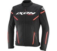 Ixon Striker 2 Veste textile de moto imperméable, Noir/Blanc/Rouge, Taille M