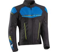 Ixon T-Rex Veste textile de moto, noir/bleu/jaune, Taille L