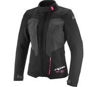 Ixon Tyr parka textile moto pour dames imperméable, Noir/Gris/Rose, Taille 3XL