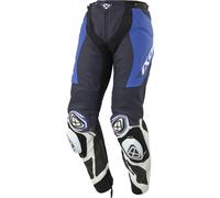 Ixon Vortex 3 Pantalon en cuir de moto, noir-blanc-bleu, taille M pour homme