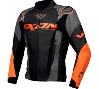 Ixon Vortex 3 Veste en cuir de moto, noir/orange, Taille S