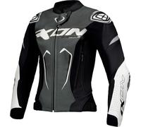 Ixon Vortex 3 Veste en cuir de moto pour dames, Noir/Blanc, Taille S