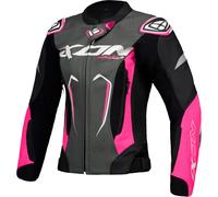 Ixon Vortex 3 Veste en cuir de moto pour dames, noir/rose, Taille M