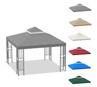IXPIUZB Auvent d'extérieur à double niveau avec toit souple de 3 x 3 m - Auvent de rechange à double niveau avec grille d'aération - Auvent en polyester résistant à l'eau pour cour, terrasse