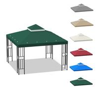 IXPIUZB Auvent d'extérieur à double niveau avec toit souple de 3 x 3 m - Auvent de rechange à double niveau avec grille d'aération - Auvent en polyester résistant à l'eau pour cour, terrasse