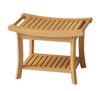 IXPIUZB Banc de douche en bambou pour salle de bain, spa, salle de bain, tabouret de rangement en bois pour le rasage des jambes, adultes, personnes âgées et personnes âgées pour l'intérieur ou