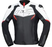 IXS Ace 1.0 Veste en cuir moto, Noir/Blanc/Rouge, Taille 3XL