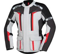 IXS Evans 2.0, veste textile imperméable L Gris Clair/Noir/Gris/Rouge Gris Clair/Noir/Gris/Rouge