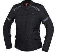 IXS Evans-ST 2.0 Veste textile imperméable à l’eau pour dames de moto, noir, Taille M