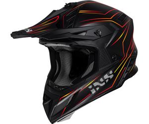 IXS iXS189FG 2.0 Casque de motocross, Noir mat/rouge, Taille M (57/58)
