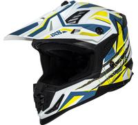 IXS iXS363 2.0 Casque de motocross, Blanc/Jaune/Bleu, Taille M (57/58)