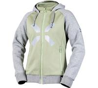 IXS Rapid 1.0 Sweat à capuche zippé de moto pour femmes, Vert clair/gris, Taille 2XL