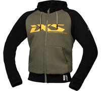 IXS Rapid 1.0 Sweat à capuche zippé de moto, vert-orange, taille S pour homme