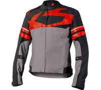 IXS Rapid-STX 2.2 Veste textile moto imperméable, Gris foncé/Noir/Rouge, Taille M
