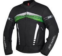 IXS RS-400-ST 3.0 Veste textile imperméable à l’eau pour moto, Noir/Blanc/Vert, Taille M