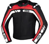 IXS RS-500 1.0, veste en cuir/textile 56 Noir/Rouge/Blanc Noir/Rouge/Blanc