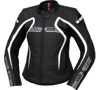 IXS RS-600 1.0, veste en cuir pour femmes 38 Noir/Gris/Blanc Noir/Gris/Blanc