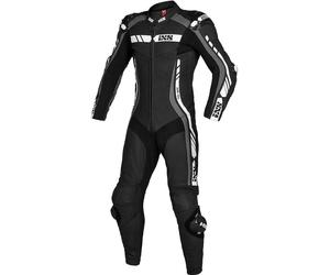 IXS RS-800 2.0 Combinaison en cuir kangourou de moto d’une seule pièce, Noir/Gris/Blanc, Taille 44