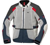 IXS Tourster-BigAir 1.0, veste en textile 4XL Gris Clair/Bleu Foncé/Rouge Gris Clair/Bleu Foncé/Rouge