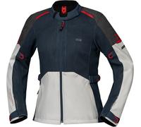 IXS Tourster-Big Air 1.0 Mesh Veste textile de moto pour femmes, Gris/bleu/rouge/sable, Taille L