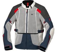 IXS Tourster-Big Air 1.0 Mesh Blouson textile de moto, gris-rouge-bleu-beige, taille S pour homme