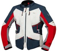 IXS Tourster-STX 1.0, veste textile imperméable 4XL Gris Clair/Bleu Foncé/Rouge Gris Clair/Bleu Foncé/Rouge
