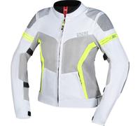 IXS Trigonis-Air Veste textile de moto pour dames, gris-jaune, taille XL pour femmes
