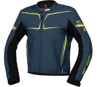 IXS TS-Pro ST+ Veste textile de moto imperméable, bleu/néon jaune, Taille M
