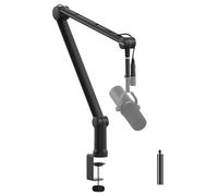 IXTECH Support de micro avec tube d'extension amélioré pour Shure SM7B MV7 Blue Yeti - Bras de microphone robuste en acier inoxydable - Support de bureau pliable pour podcast et jeux